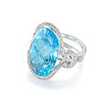BLUE TOPAZ AND DIAMOND RING -    - Fine Jewels and Watches