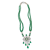 EMERALD, PEARL AND DIAMOND NECKLACE -    - Fine Jewels and Watches