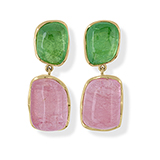 TSAVORITE AND RUBELLITE EARRINGS -    - Fine Jewels and Watches
