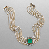 EMERALD, PEARL AND DIAMOND CHOKER -    - Fine Jewels and Watches
