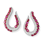 RUBY AND DIAMOND EAR PENDANTS -    - Fine Jewels and Watches