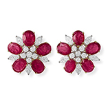 RUBY AND DIAMOND EAR CLIPS -    - Fine Jewels and Watches