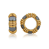 YELLOW GOLD AND HEMATITE EAR CLIPS BY BVLGARI -    - Fine Jewels and Watches