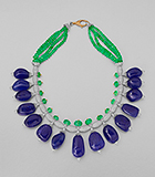 TANZANITE, EMERALD AND DIAMOND NECKLACE -    - Fine Jewels and Watches