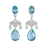 BLUE TOPAZ AND DIAMOND EARRINGS -    - Fine Jewels and Watches