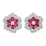 RUBY AND DIAMOND EARRINGS -    - Fine Jewels and Objets