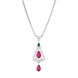 RUBELLITE, EMERALD AND DIAMOND NECKLACE -    - Fine Jewels and Objets