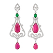 RUBELLITE, EMERALD AND DIAMOND EARRINGS - Fine Jewels and Objets
