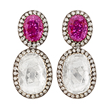 RUBY AND 'POLKI' DIAMOND EARRINGS -    - Fine Jewels and Objets