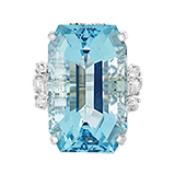 AQUAMARINE AND DIAMOND RING -    - Fine Jewels and Objets