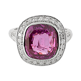 PINK SAPPHIRE AND DIAMOND RING -    - Fine Jewels and Objets