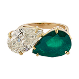 EMERALD AND DIAMOND RING -    - Fine Jewels and Objets