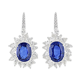 SAPPHIRE AND DIAMOND EARRINGS -    - Fine Jewels and Objets