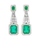 EMERALD AND DIAMOND EARRINGS -    - Fine Jewels and Objets