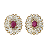 RUBY AND DIAMOND EARRINGS -    - Fine Jewels and Objets