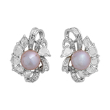 PEARL AND DIAMOND EARRINGS -    - Fine Jewels and Objets