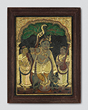 VENUGOPALA FLANKED BY MUSICIANS -    - Tanjore Paintings