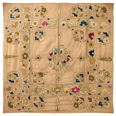 Woven Treasures: Textiles From The Jasleen Dhamija Collection -Oct 19-20,  2016 -Lot 24 -CHAMBA RUMAL WITH FLORAL PATTERN