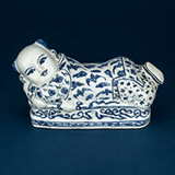 BLUE AND WHITE PORCELAIN PILLOW -    - Asian Art