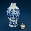 BLUE AND WHITE VASE WITH A SILVER MOUNT - Asian Art