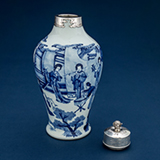 BLUE AND WHITE VASE WITH A SILVER MOUNT -    - Asian Art