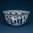 BLUE AND WHITE PORCELAIN BOWL WITH A METAL RIM - Asian Art