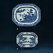 SET OF TWO BLUE AND WHITE PORCELAIN PLATTERS - Asian Art