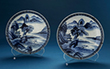 SET OF TWO BLUE AND WHITE PORCELAIN PLATES - Asian Art