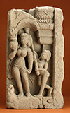 DOOR JAMB: GANGA WITH ATTENDANT -    - Classical Indian Art