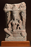 AMBIKA SEATED ON HER LION MOUNT -    - Classical Indian Art