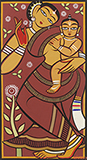 Untitled (Mother and Child) - Jamini  Roy - Modern Indian Art
