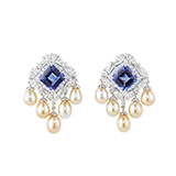 PAIR OF TANZANITE, PEARL AND DIAMOND EARRINGS -    - Fine Jewels: From Tradition to Innovation