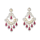 PAIR OF RUBY, PEARL AND DIAMOND EARRINGS -    - Fine Jewels: From Tradition to Innovation