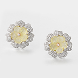 PAIR OF CARVED QUARTZ AND DIAMOND EARRINGS -    - Fine Jewels: From Tradition to Innovation