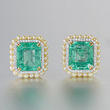 PAIR OF BERYL, PEARL AND DIAMOND EARRINGS -    - Fine Jewels: From Tradition to Innovation