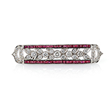 ART DECO STYLE RUBY AND DIAMOND BROOCH -    - Fine Jewels: From Tradition to Innovation