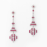 PAIR OF ART DECO INSPIRED RUBY AND DIAMOND EARRINGS -    - Fine Jewels: From Tradition to Innovation