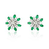 PAIR OF CARVED EMERALD AND DIAMOND EARRINGS -    - Fine Jewels: From Tradition to Innovation