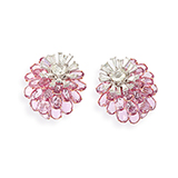 PAIR OF PINK SAPPHIRE AND DIAMOND EARRINGS -    - Fine Jewels: From Tradition to Innovation