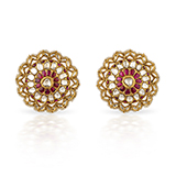 PAIR OF RUBY AND DIAMOND `KARNPHOOL` EARRINGS -    - Fine Jewels: From Tradition to Innovation