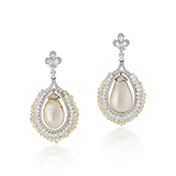 PAIR OF NATURAL PEARL AND DIAMOND EARRINGS -    - Fine Jewels: From Tradition to Innovation