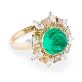EMERALD AND DIAMOND RING BY GYAN -    - Fine Jewels: From Tradition to Innovation