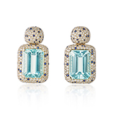 PAIR OF AQUAMARINE AND DIAMOND EARRINGS -    - Fine Jewels: From Tradition to Innovation