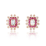 PAIR OF RUBY AND MULTI-SAPPHIRE EARRINGS -    - Fine Jewels: From Tradition to Innovation