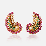 PAIR OF RUBY, EMERALD AND PEARL EARRINGS -    - Fine Jewels: From Tradition to Innovation