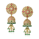 PAIR OF DIAMOND AND RUBY `JHUMKI` EARRINGS -    - Fine Jewels: From Tradition to Innovation