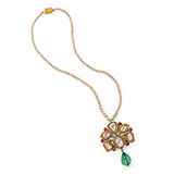DIAMOND, EMERALD, SPINEL AND PEARL NECKLACE -    - Fine Jewels: From Tradition to Innovation