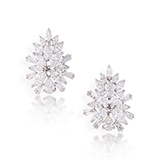 PAIR OF DIAMOND CLUSTER EARRINGS -    - Fine Jewels: From Tradition to Innovation