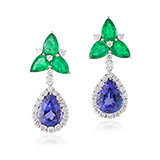 PAIR OF EMERALD AND TANZANITE EARRINGS -    - Fine Jewels: From Tradition to Innovation