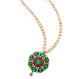 EMERALD, RUBY, DIAMOND AND PEARL NECKLACE -    - Fine Jewels: Ode to Nature